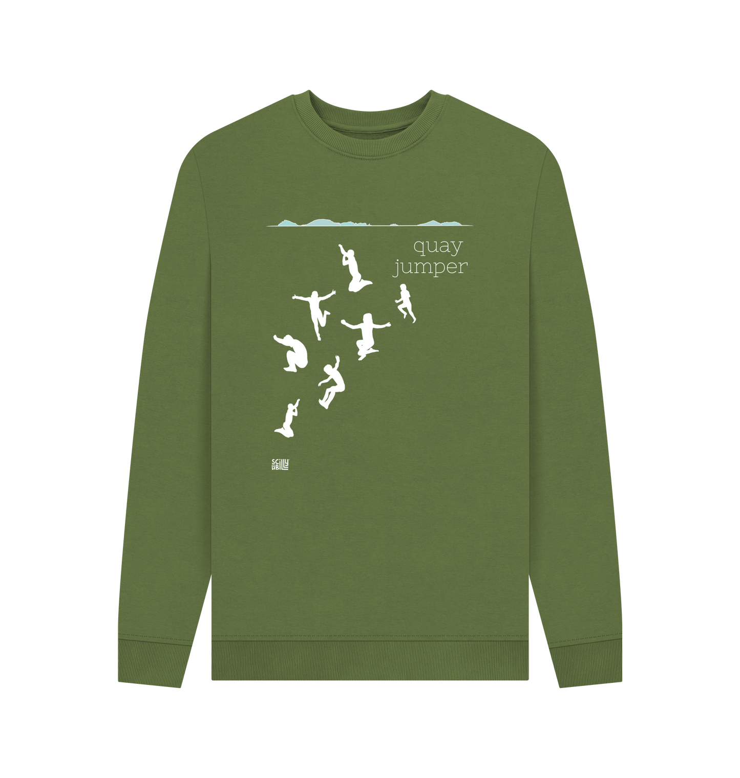 Khaki Printed Sweater Front
