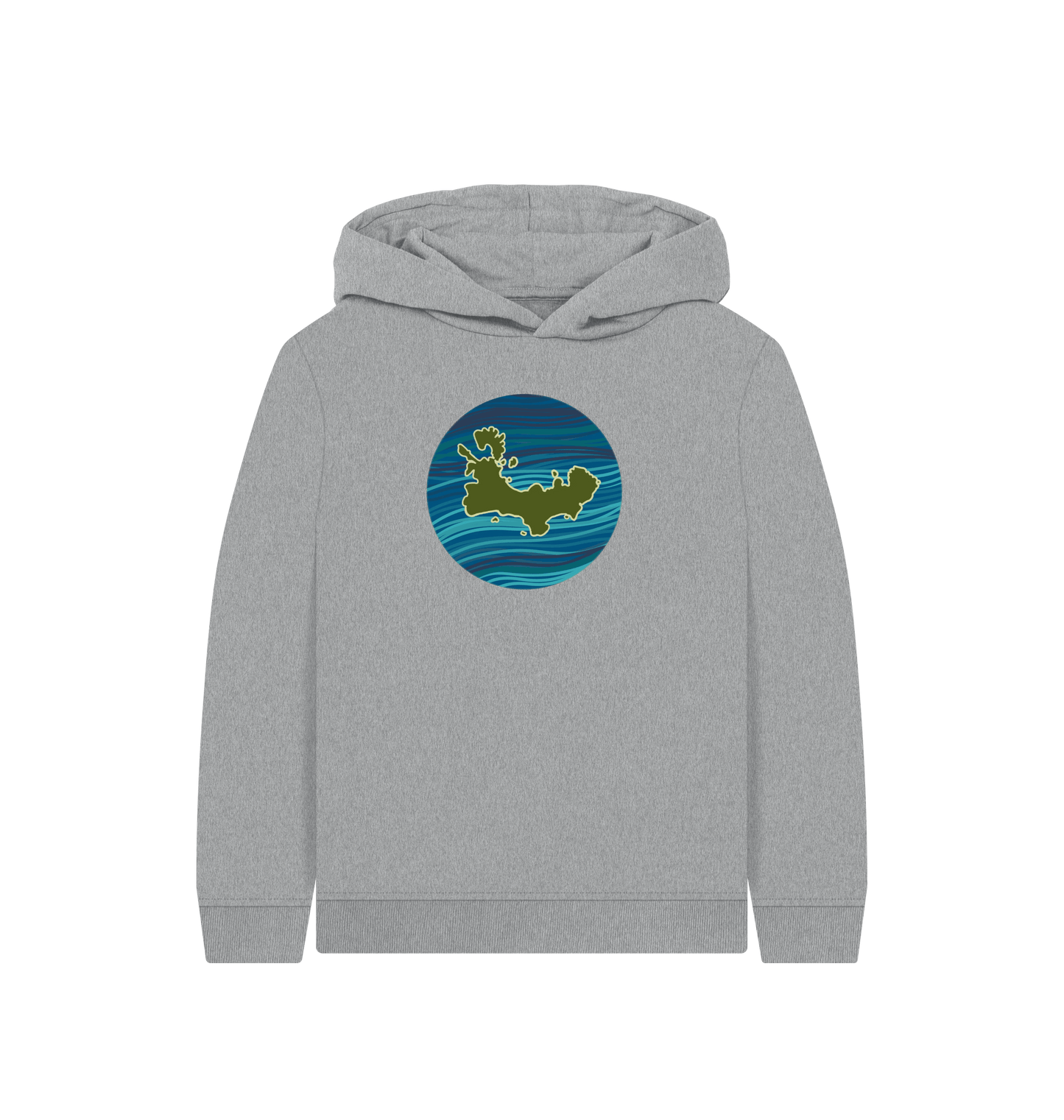 Athletic Grey Printed Kids Hoodie Front