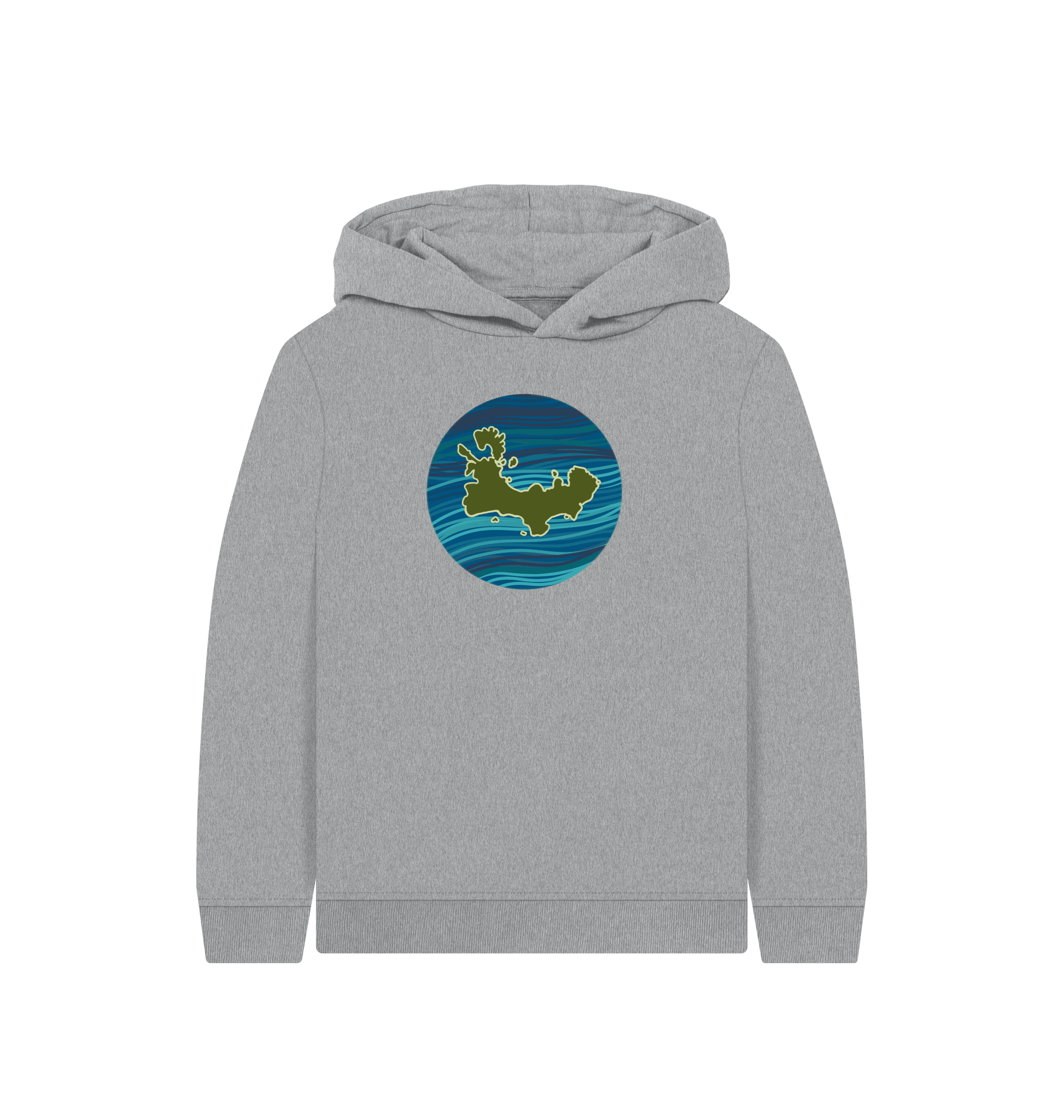 Athletic Grey Printed Kids Hoodie Front