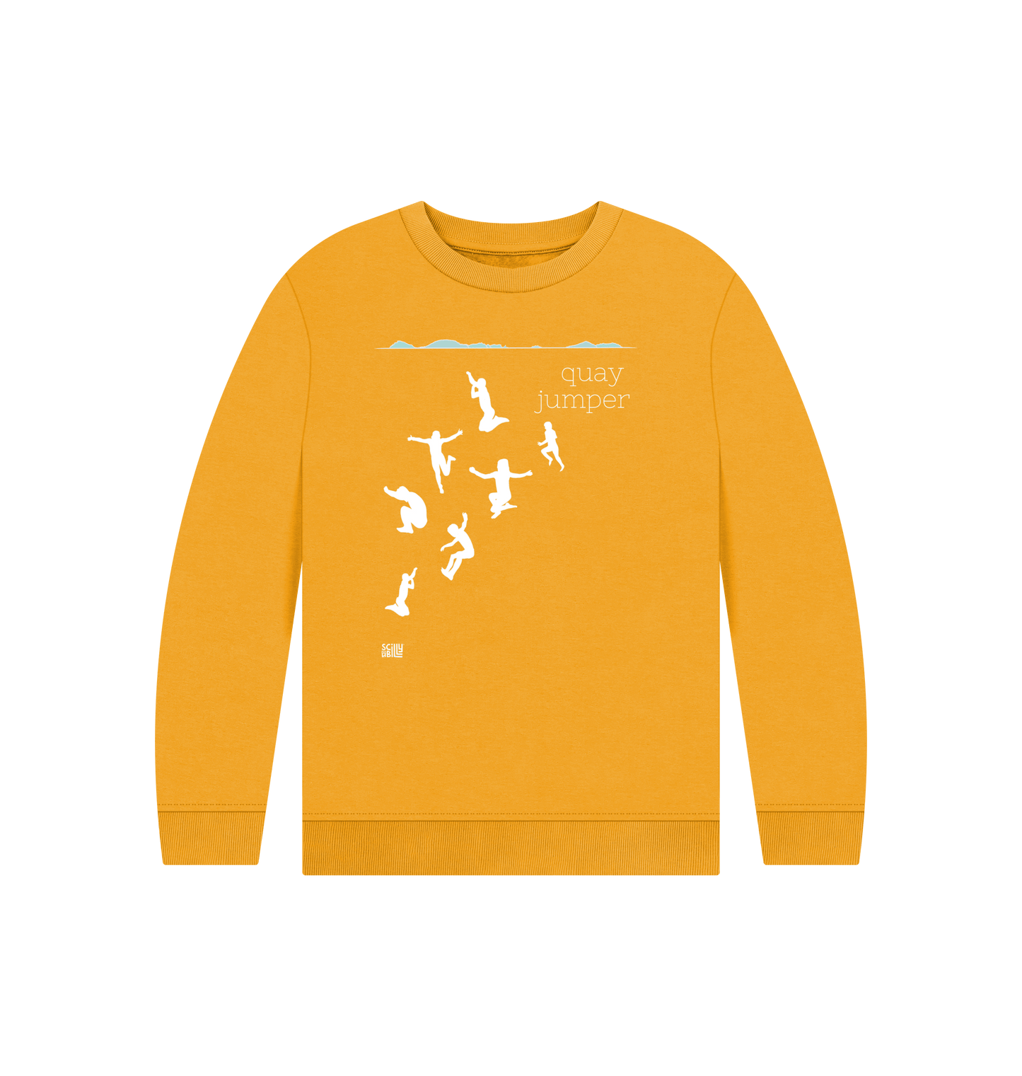 Mustard Printed Kids Jumper Front