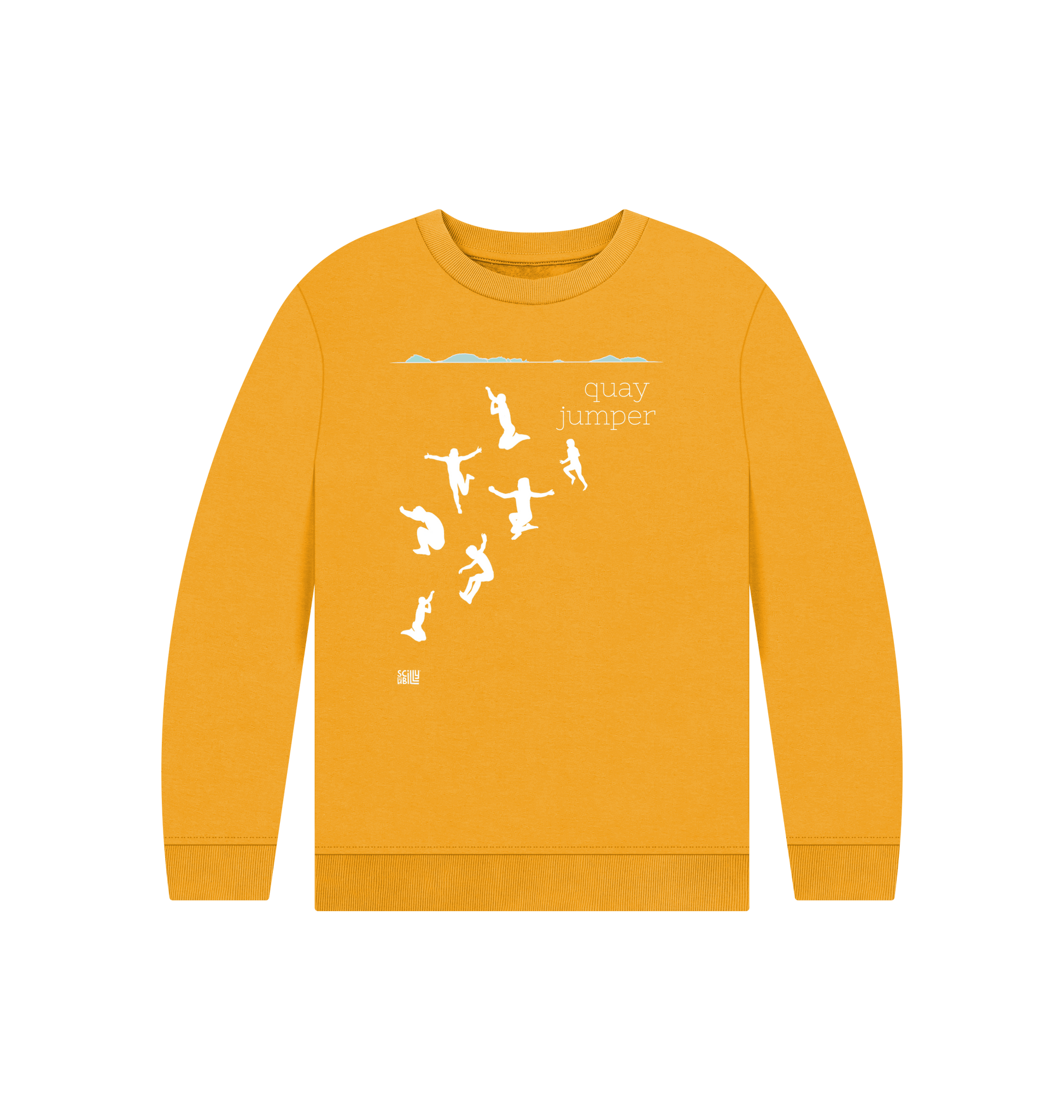 Mustard Printed Kids Jumper Front