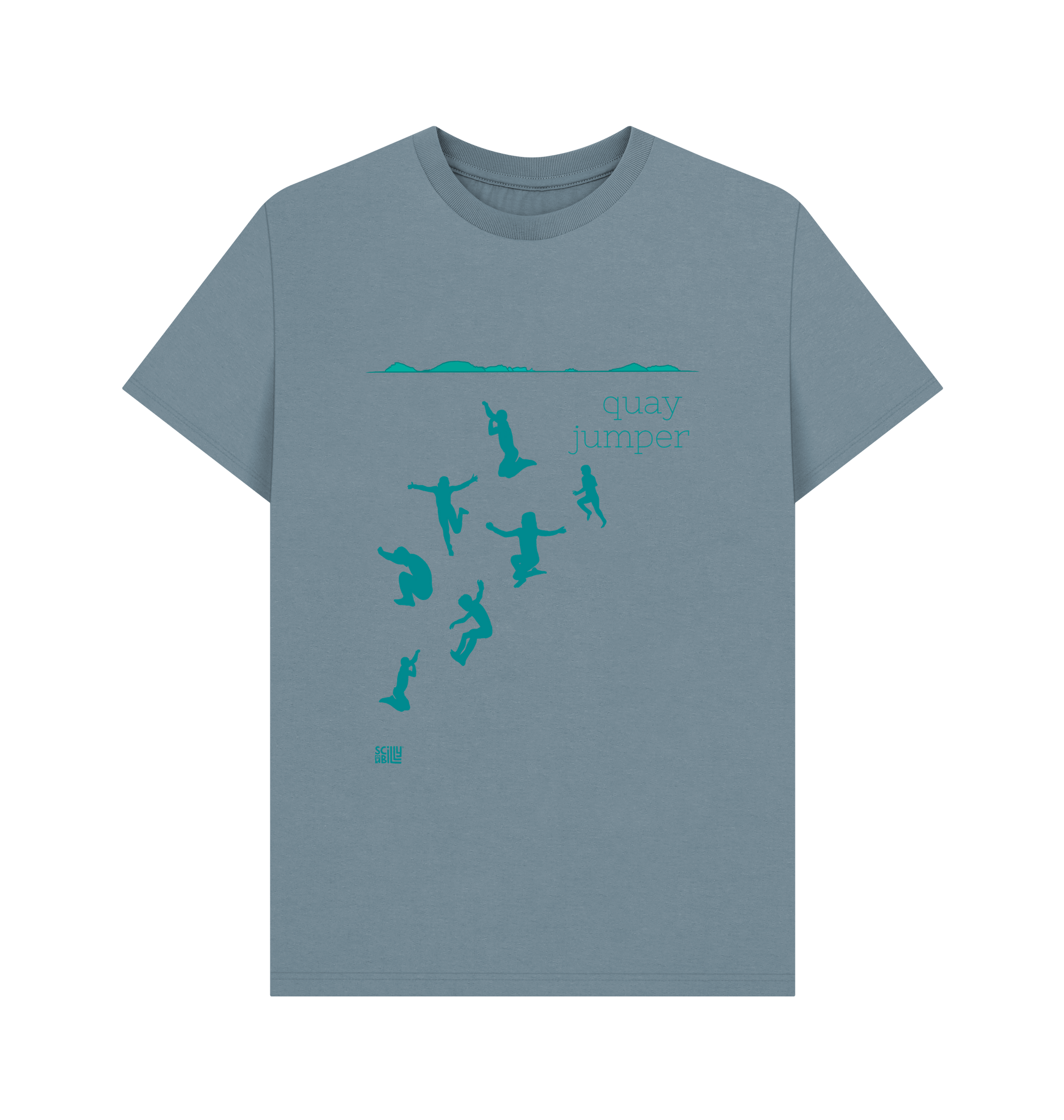 Stone Blue Printed T-shirt Front