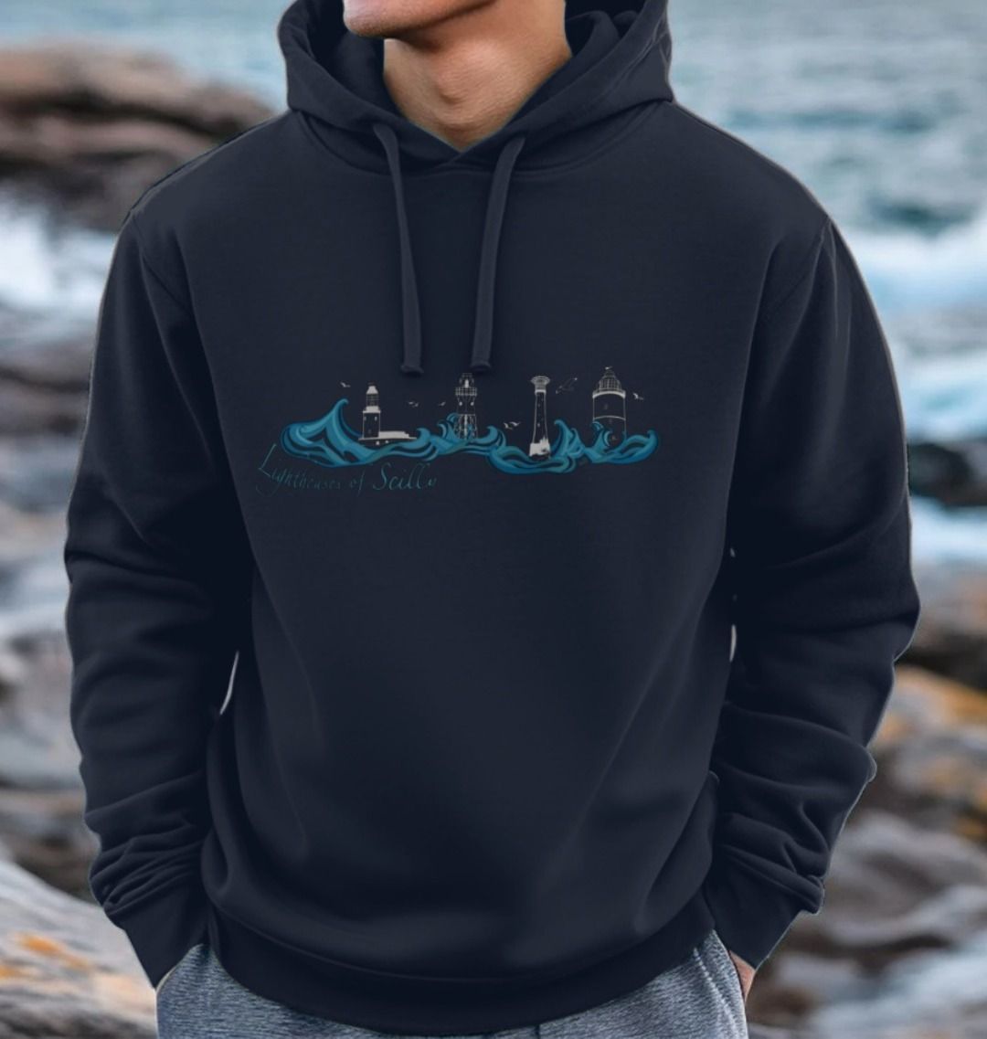 'Lighthouses of Scilly' Men's Hoodie