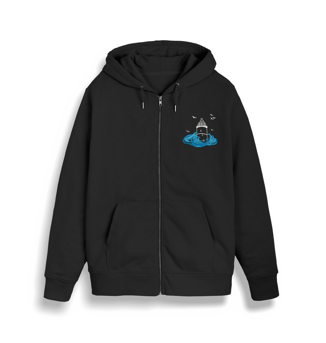 Black St Agnes Unisex Full Zip Hoodie