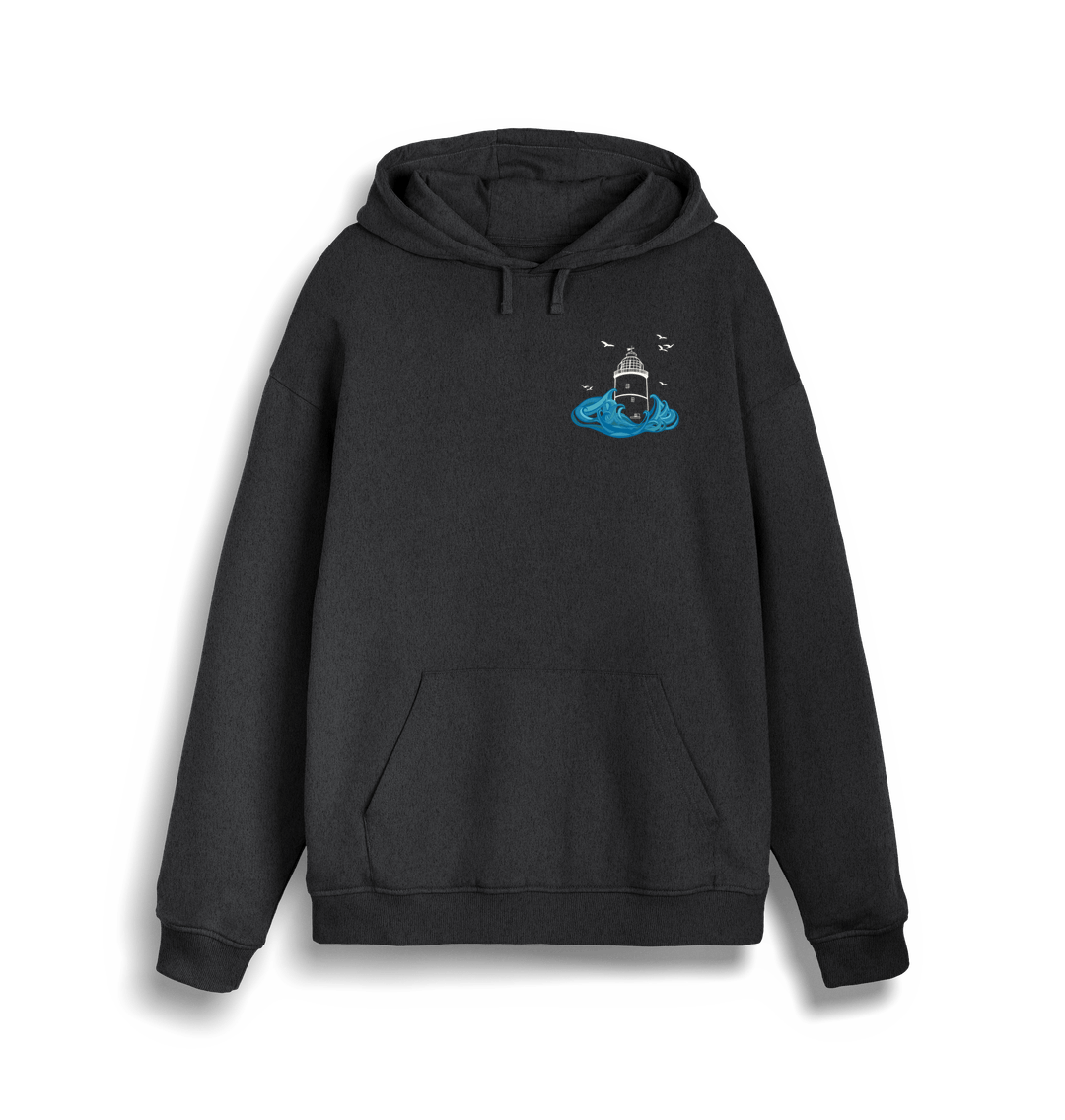 Dark Heather Grey St Agnes Unisex Kangaroo Pocket Hoodie (plain back)