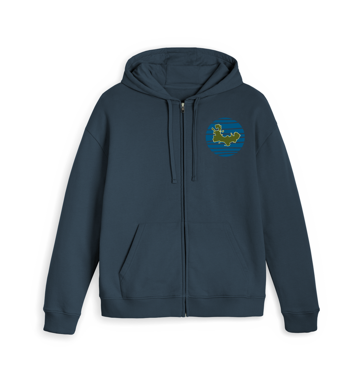 Navy Zip hoody Front