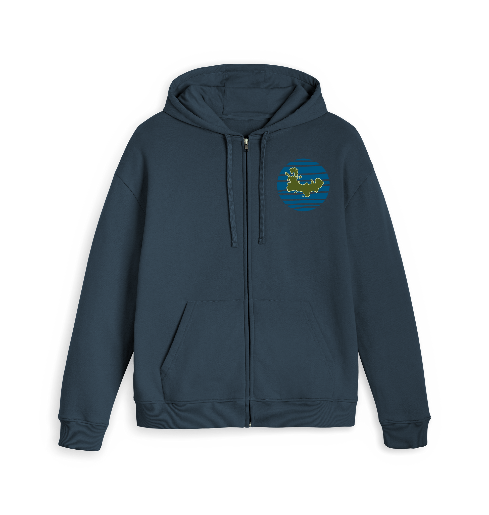 Navy Zip hoody Front