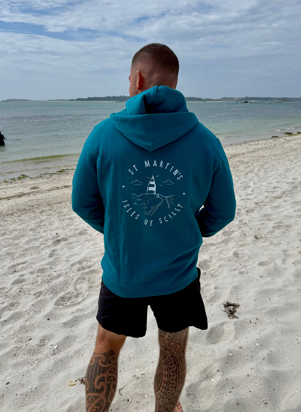 Full Zip 'St Martins' Organic Hoodie - Peacock Green