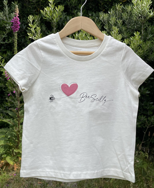 Kids Bee Scilly Organic Tee - Ivory