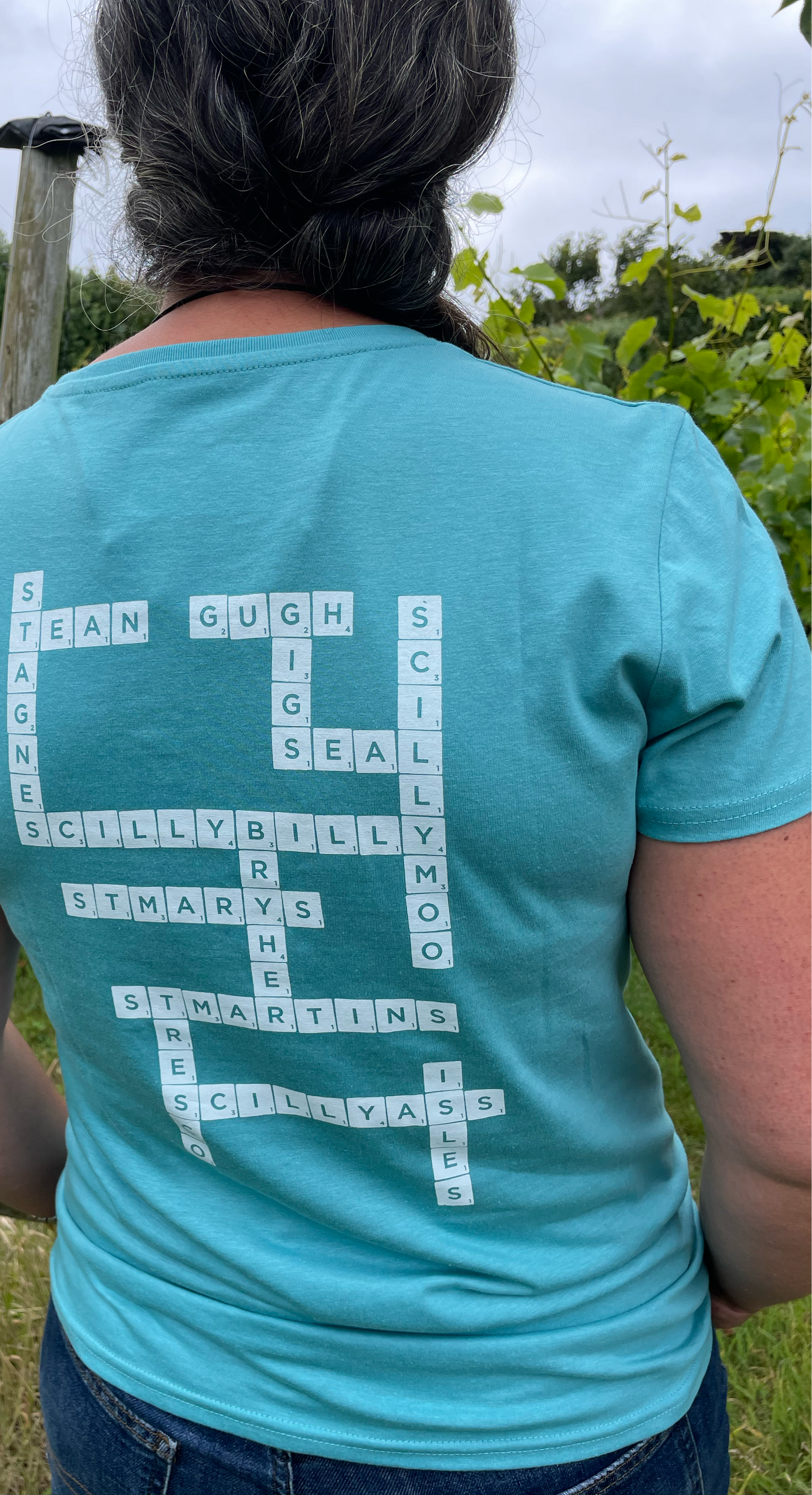 Ladies Scrabble Tee - Ocean