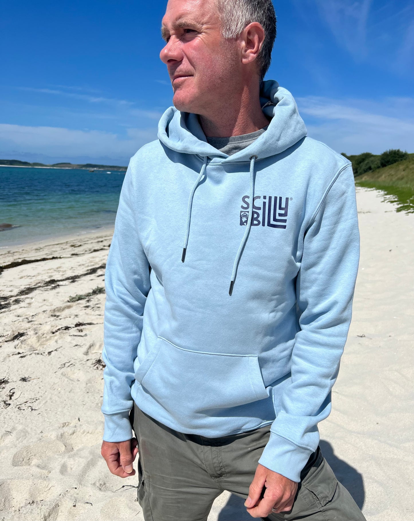 'St Martins' Organic Hoodie - Aquamarine