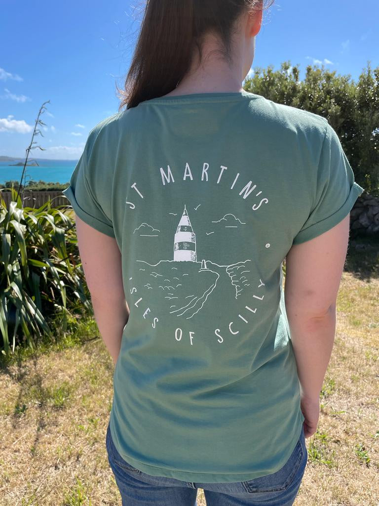 Ladies 'St Martins' Organic Tee - Sage Green