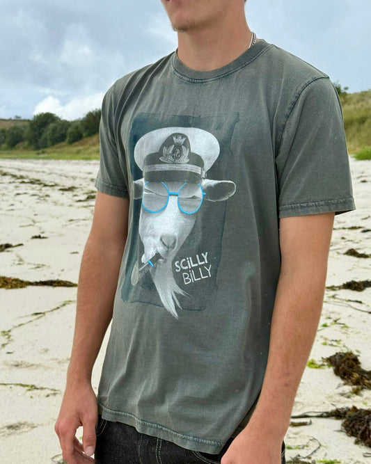 Men’s Scilly Billy Tee - Stone Washed Green
