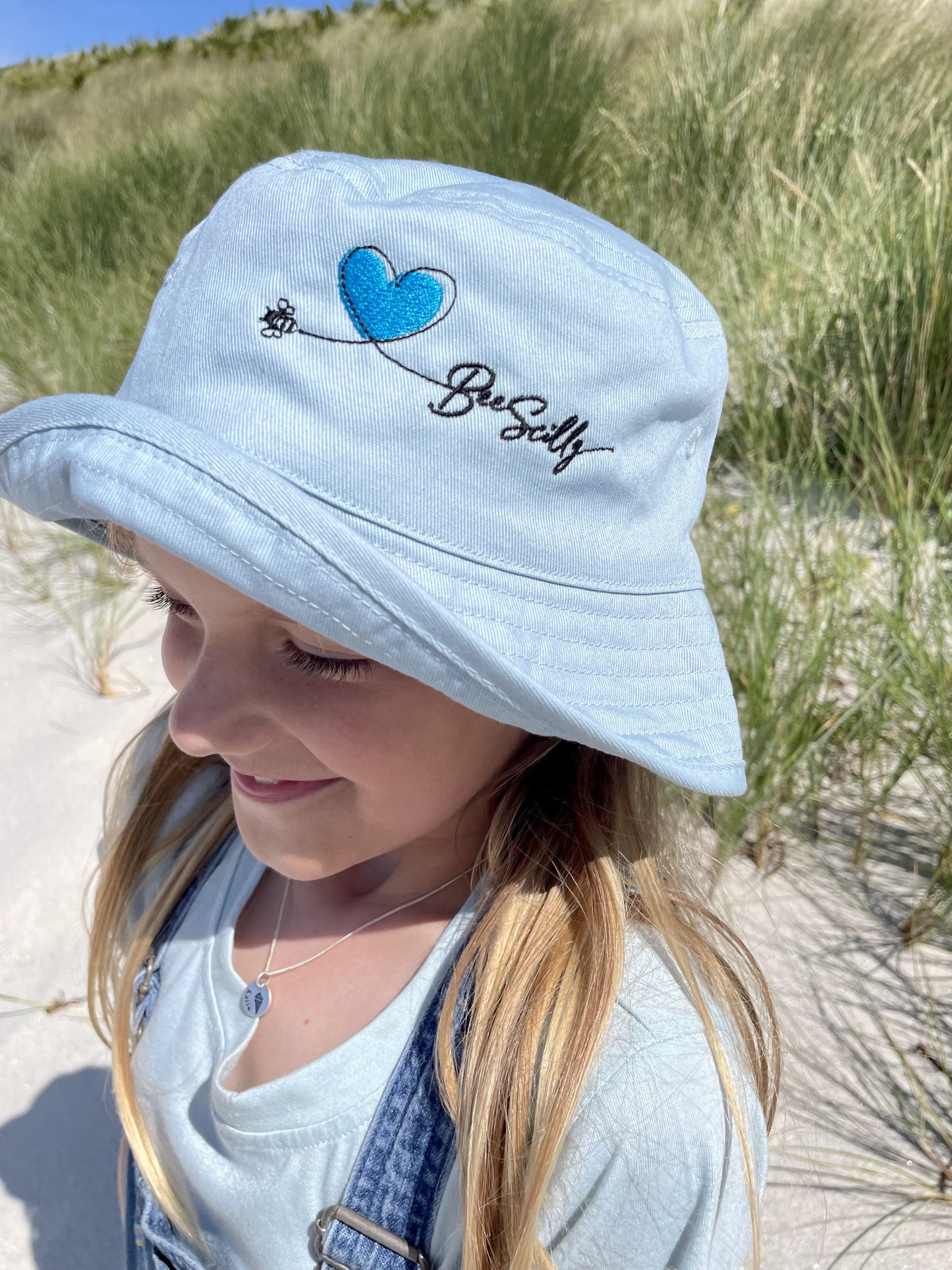 Kids Bee Scilly Organic Bucket Hat - Blue