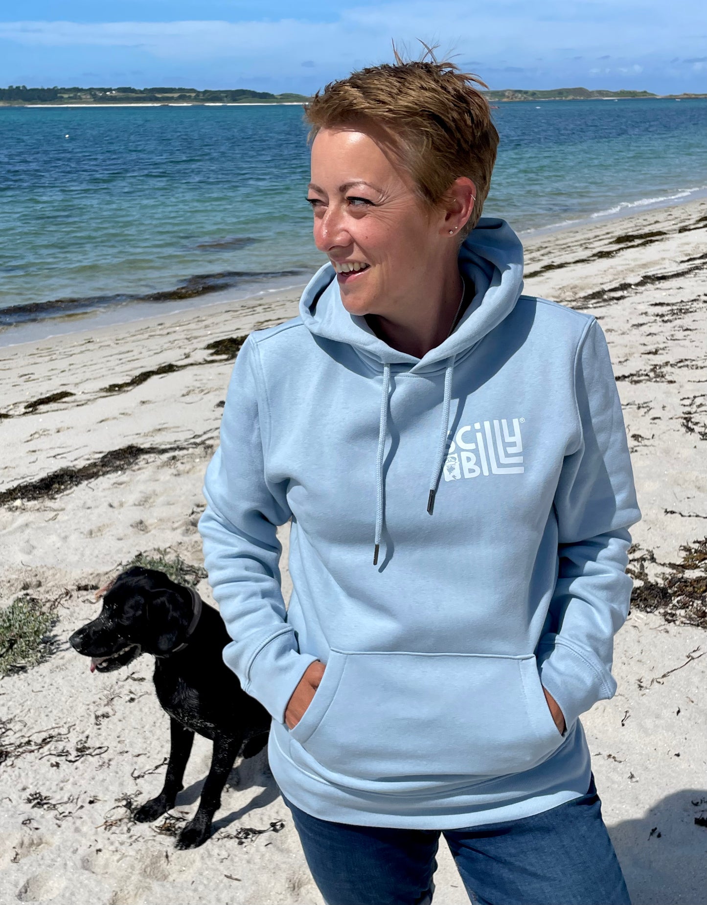 'St Martins' Organic Hoodie - Aquamarine