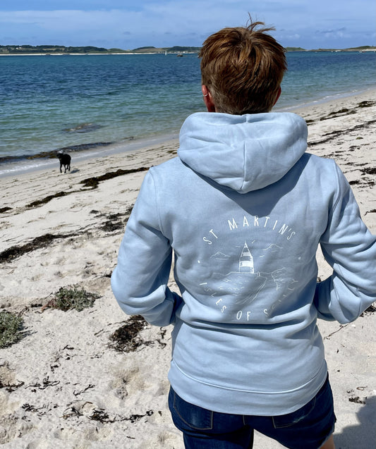 'St Martins' Organic Hoodie - Aquamarine