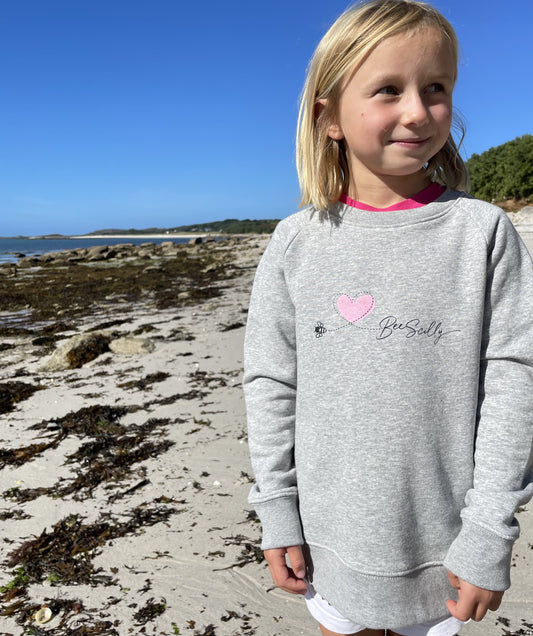 Kids Bee Scilly Organic Sweatshirt - Heather Grey