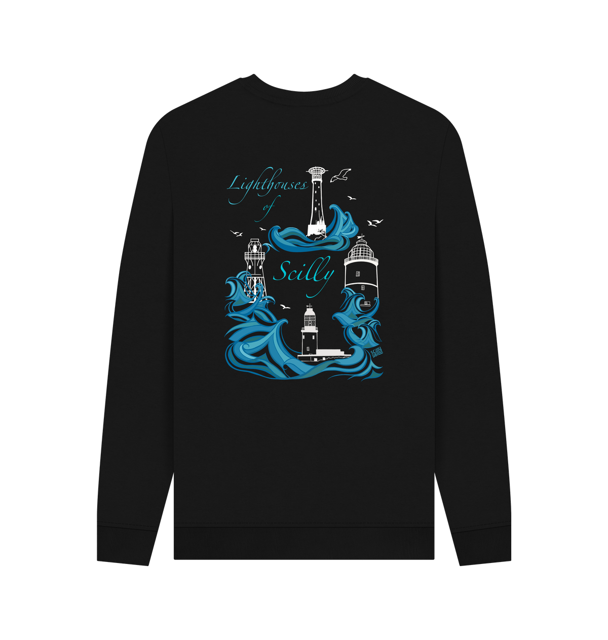 Black Printed Sweater Back