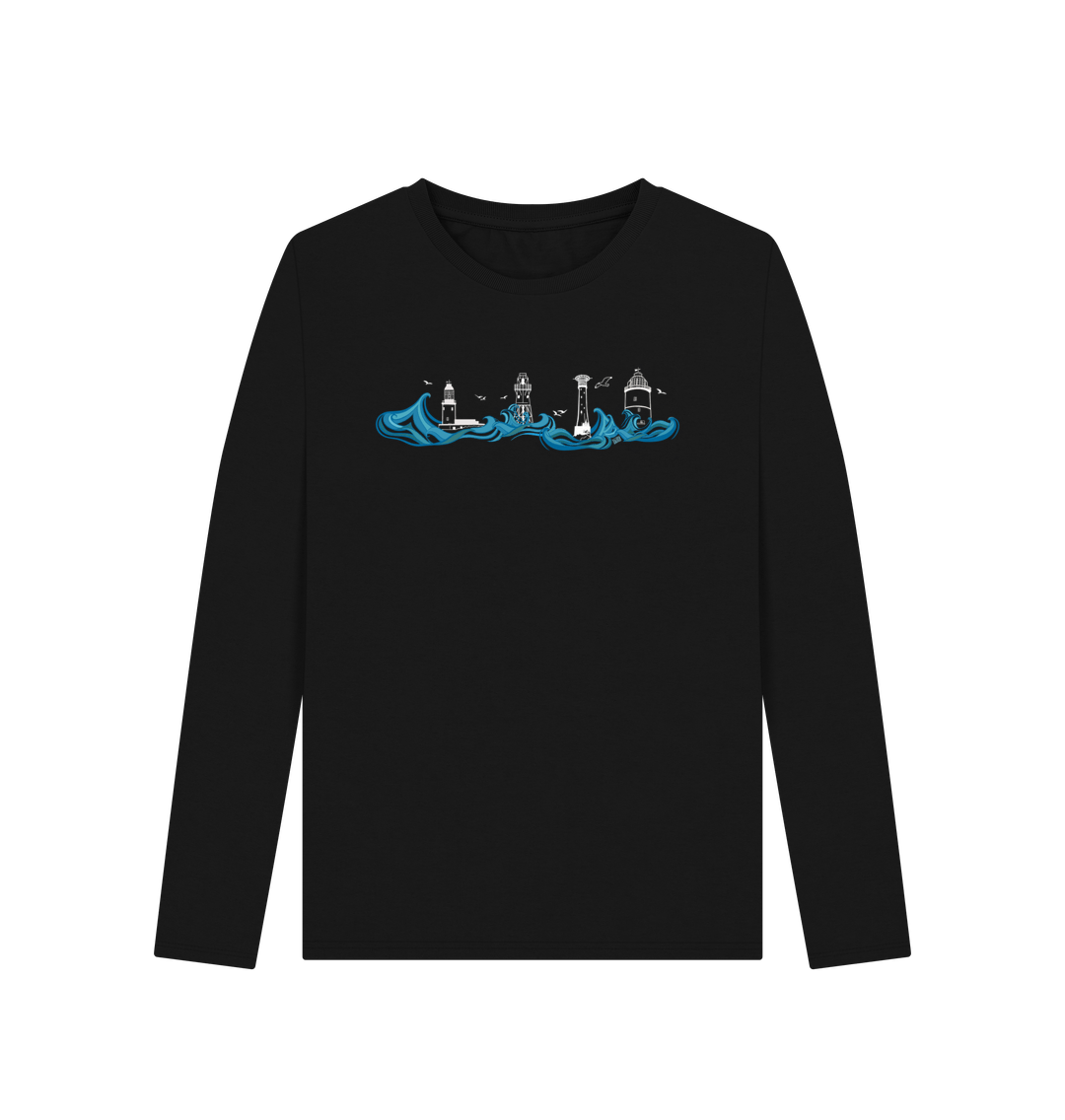 Black Lighthouses Women\u2019s  Long Sleeved Tee (without text)