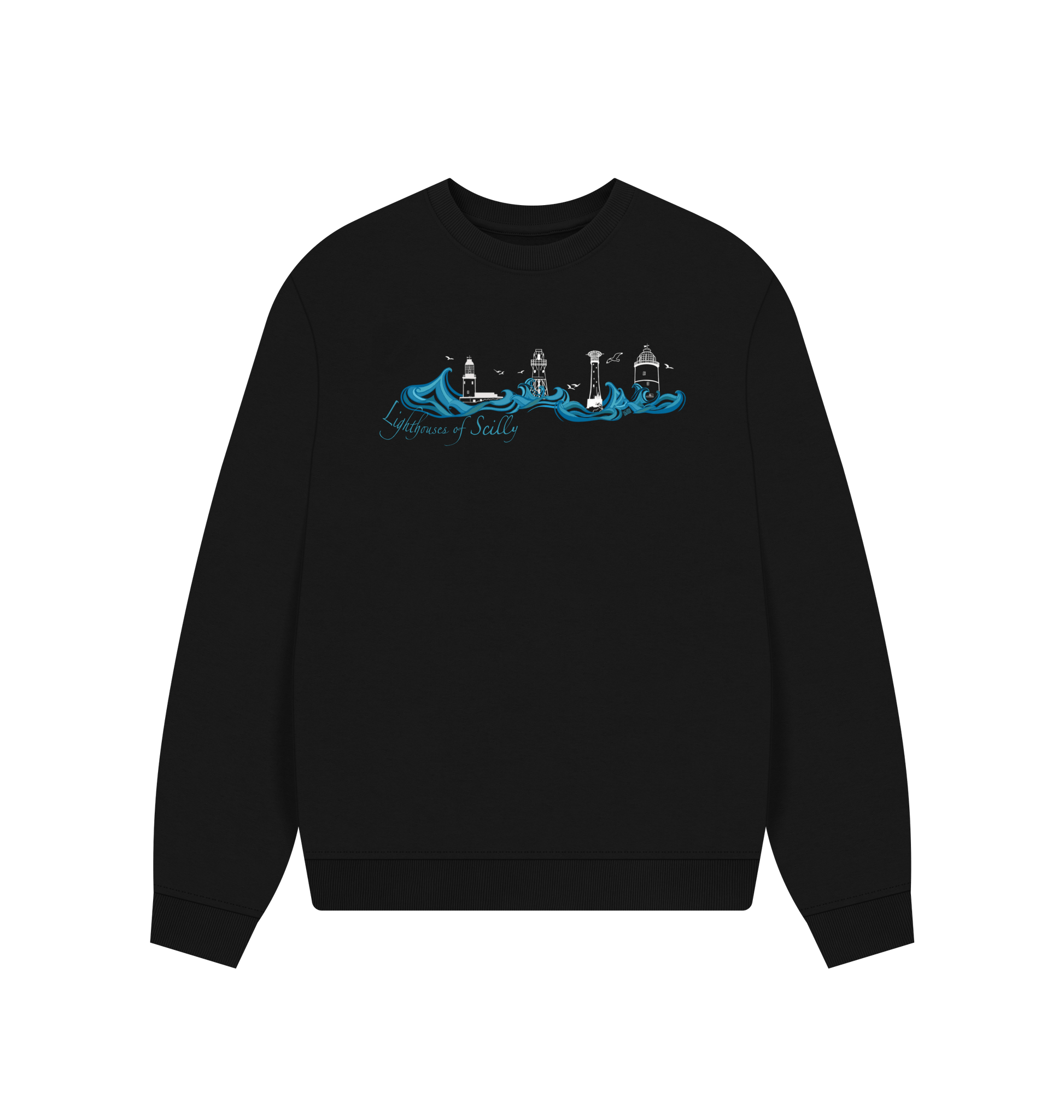 Black Printed Sweater Front