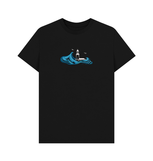 Black Round Island Men\u2019s \/ Unisex Tee (plain back)