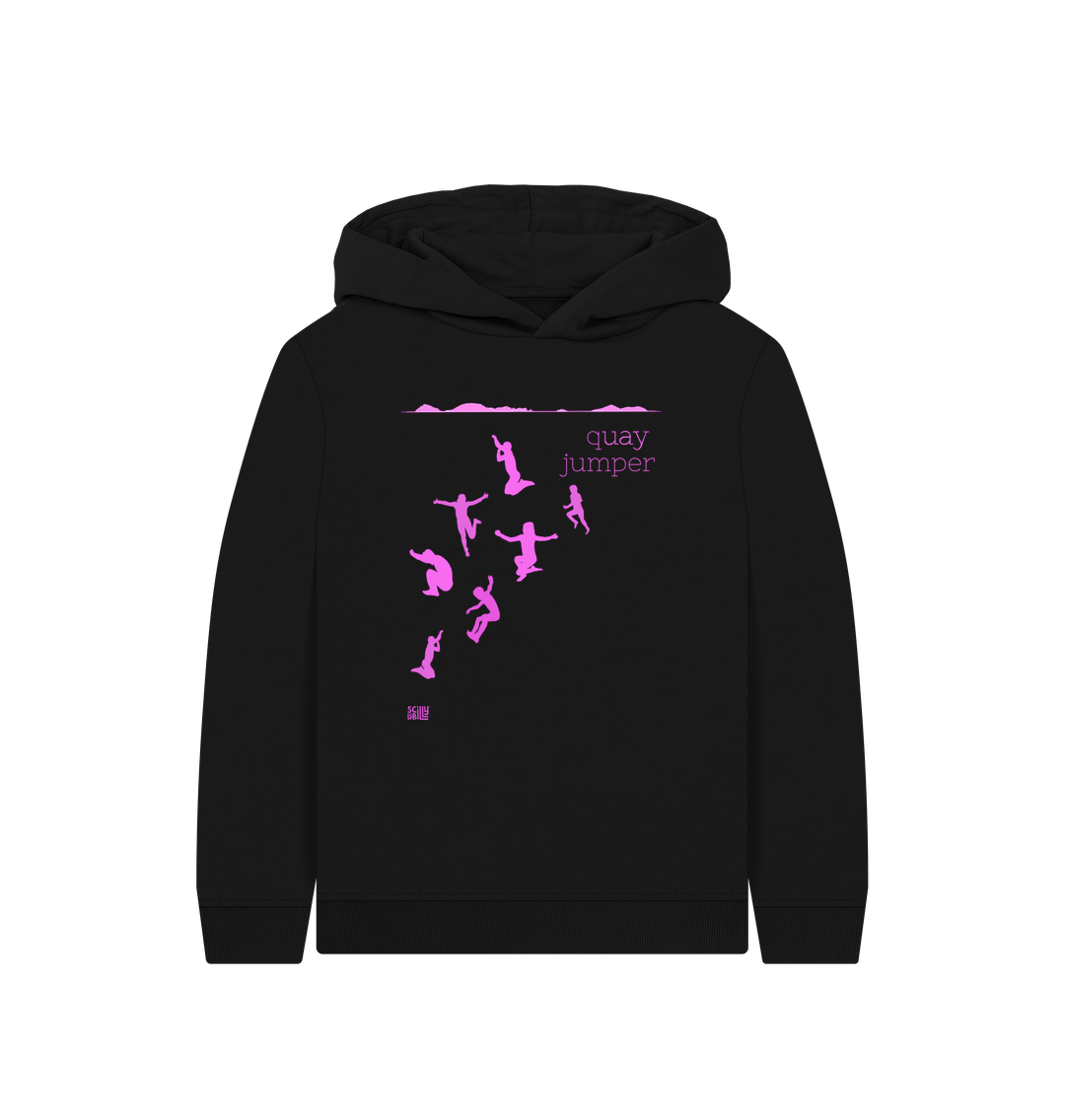 Black Printed Kids Hoodie