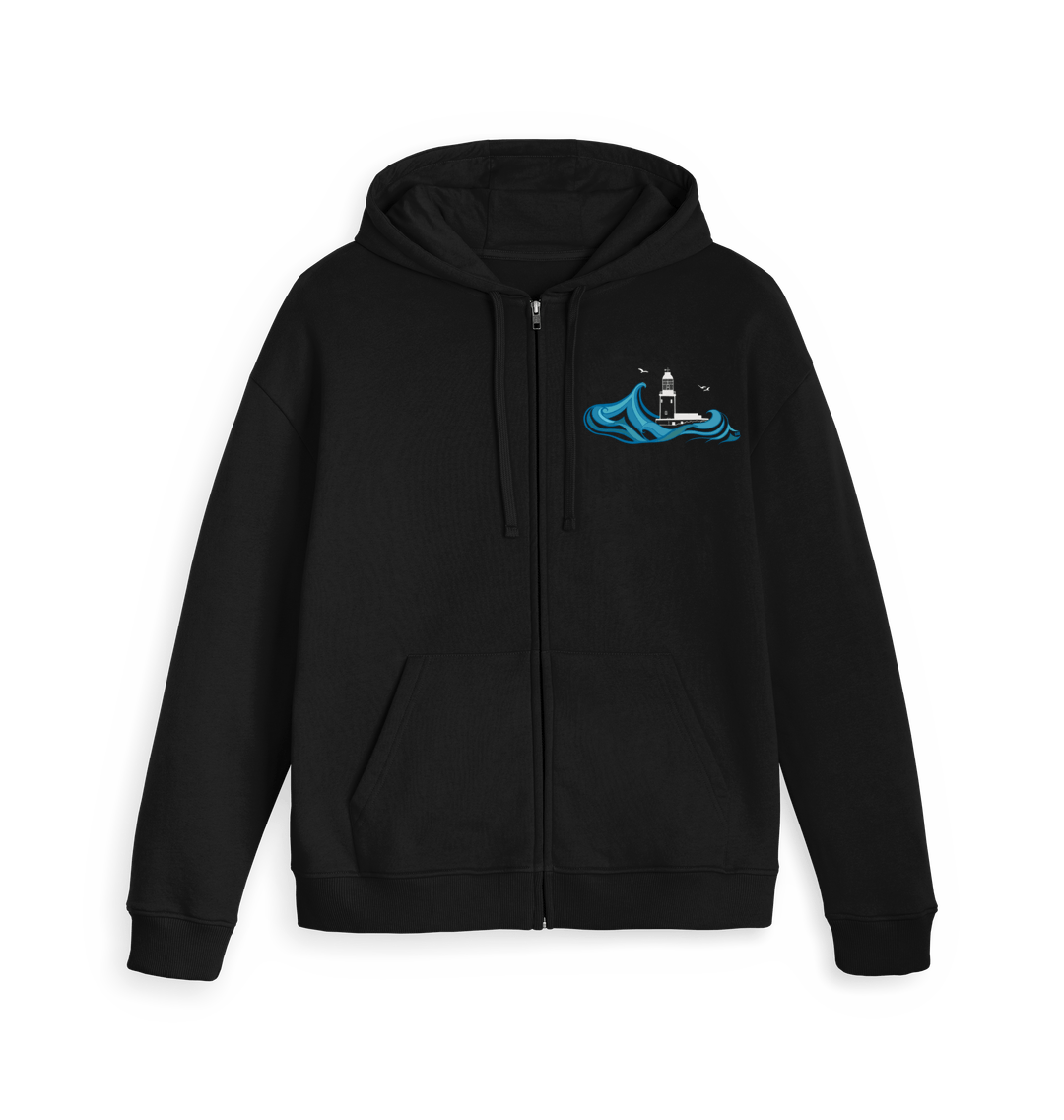 Black Zip hoody Front