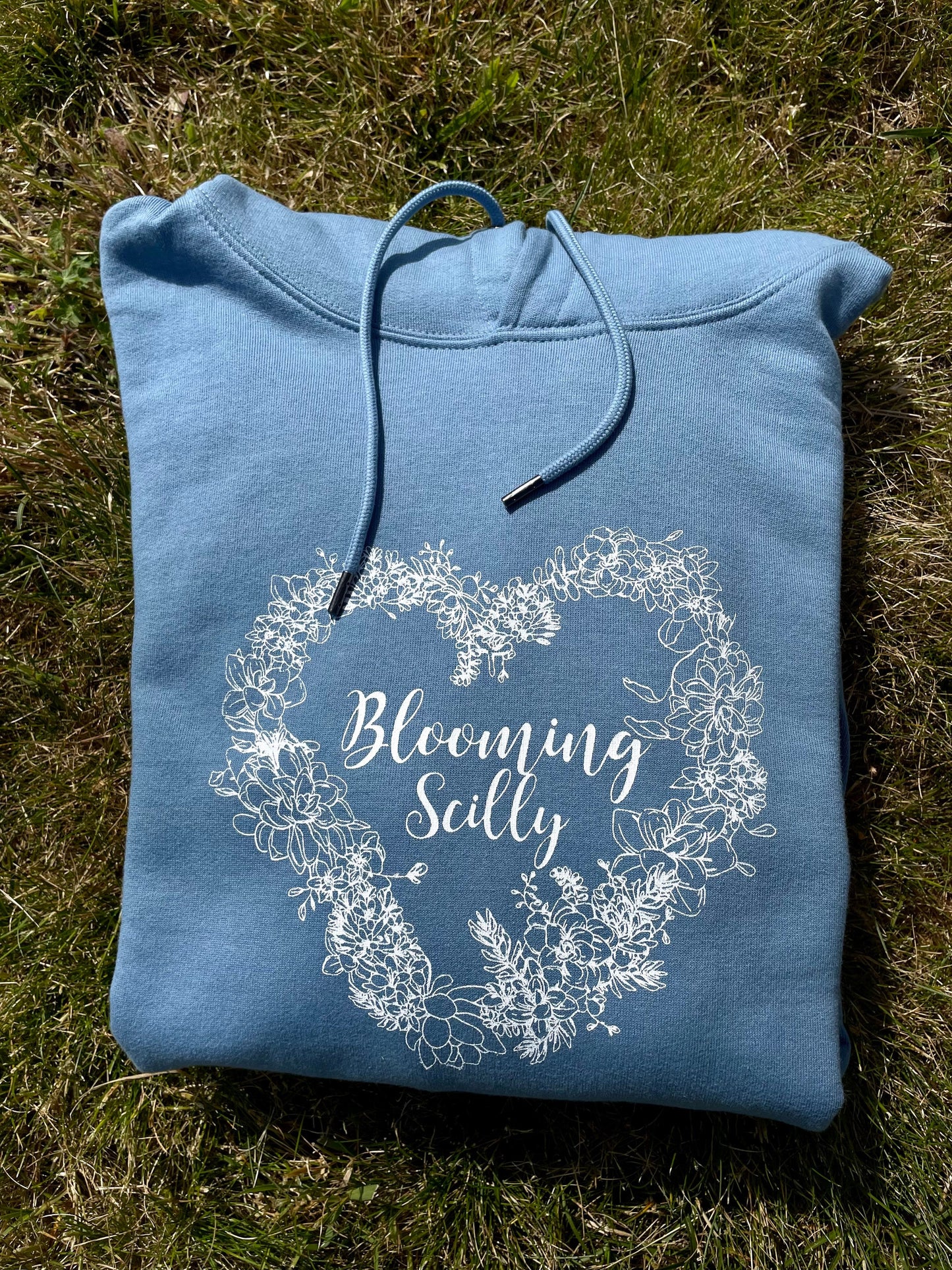 Blooming Scilly Organic Hoodie - Dusk Blue