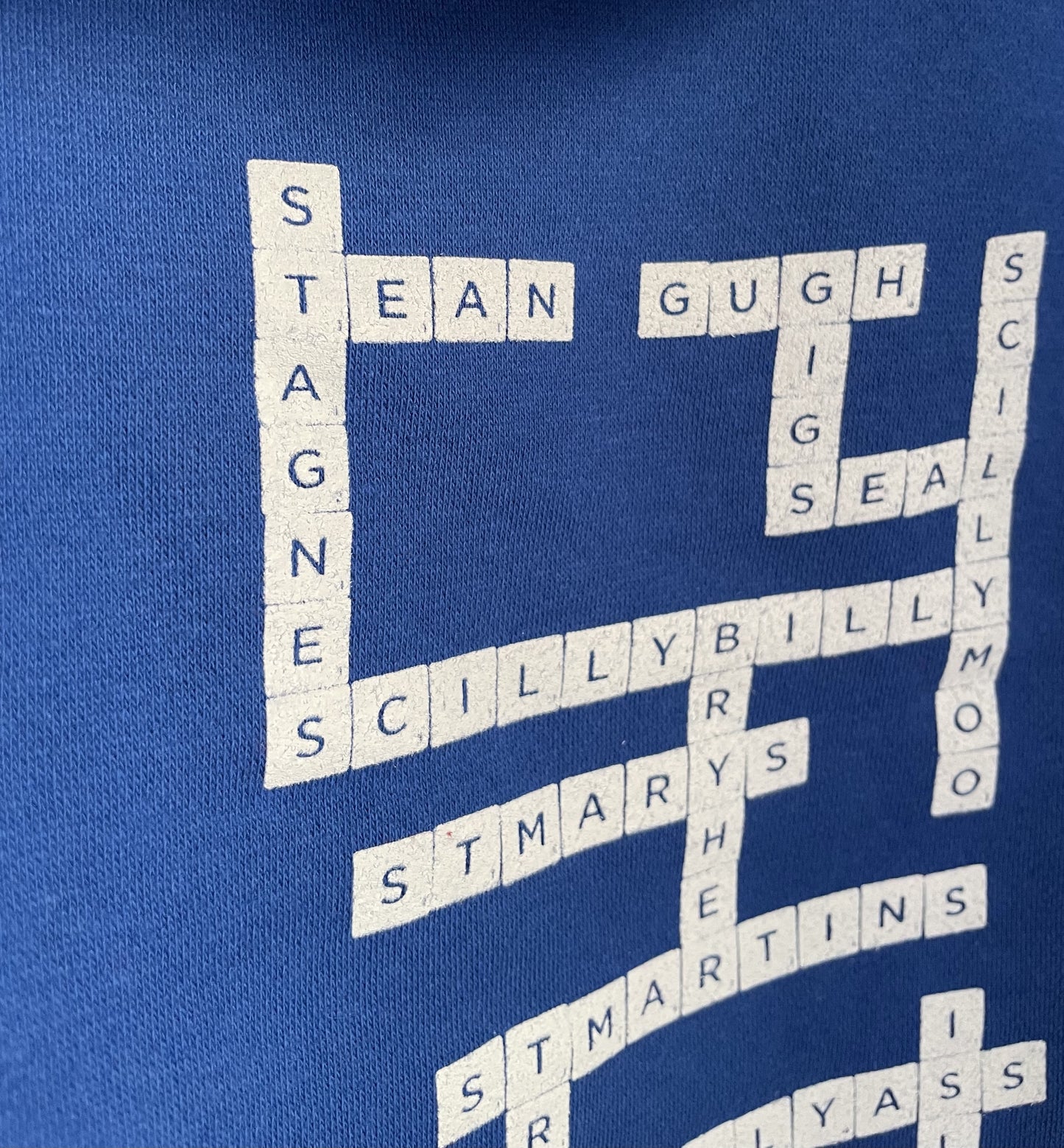 Kids Scrabble Hoodie - Royal Blue Zipped