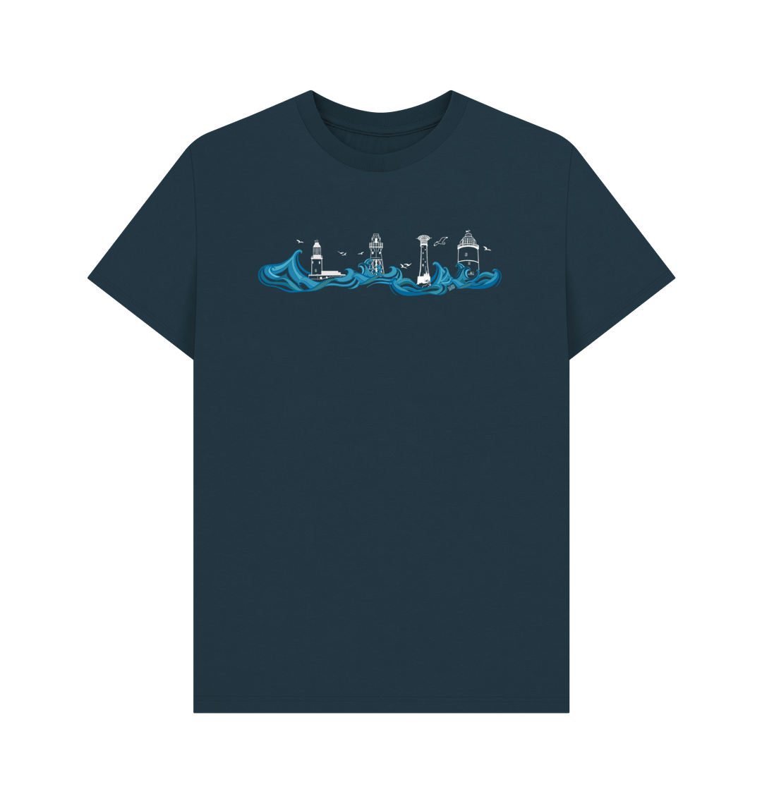 Denim Blue Lighthouses Men's\/Unisex Tee (without text)