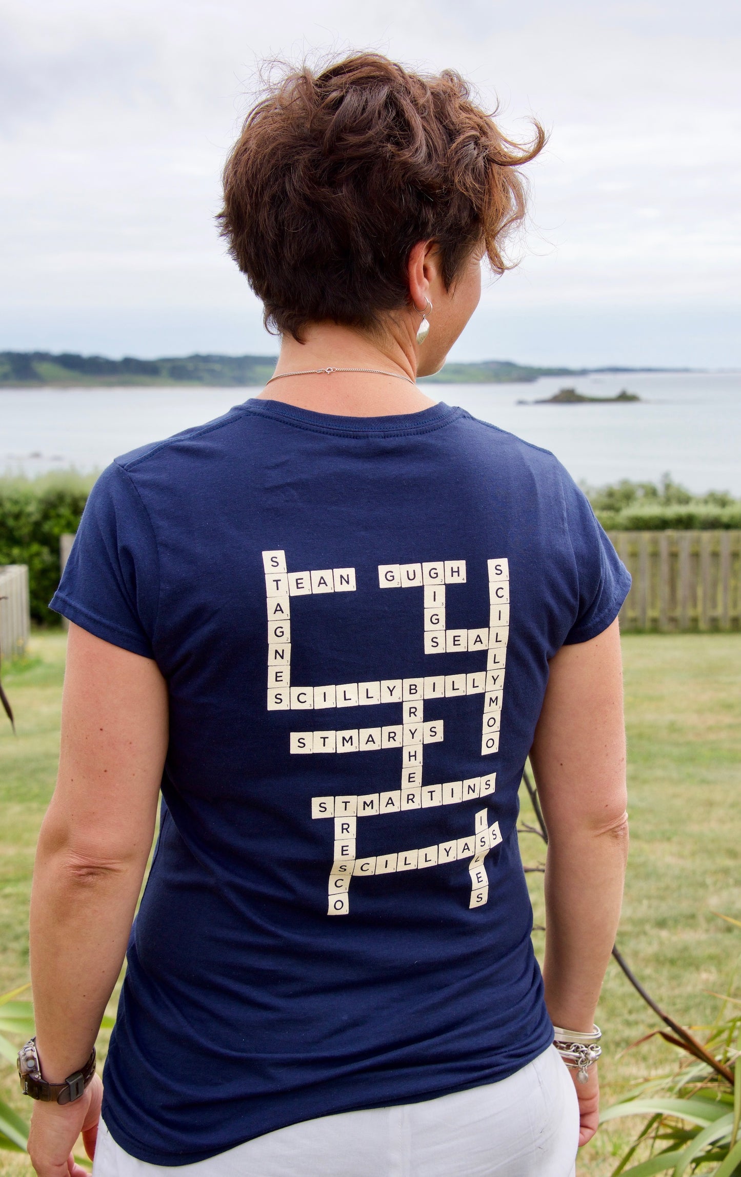 Ladies Scrabble Tee - Navy