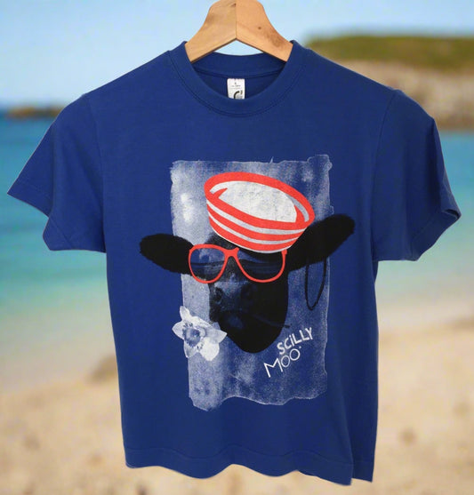 Kids' Scilly Moo Tee - Blue