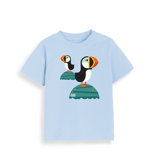 Dusty Blue Printed Kids T-Shirt