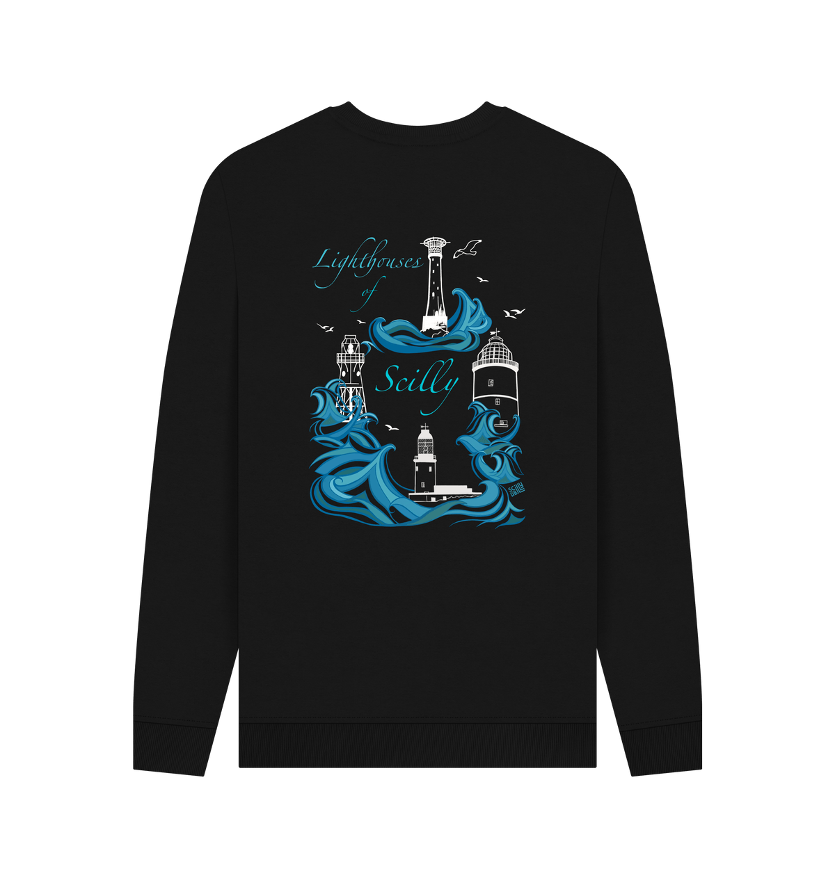 Black Printed Sweater Back