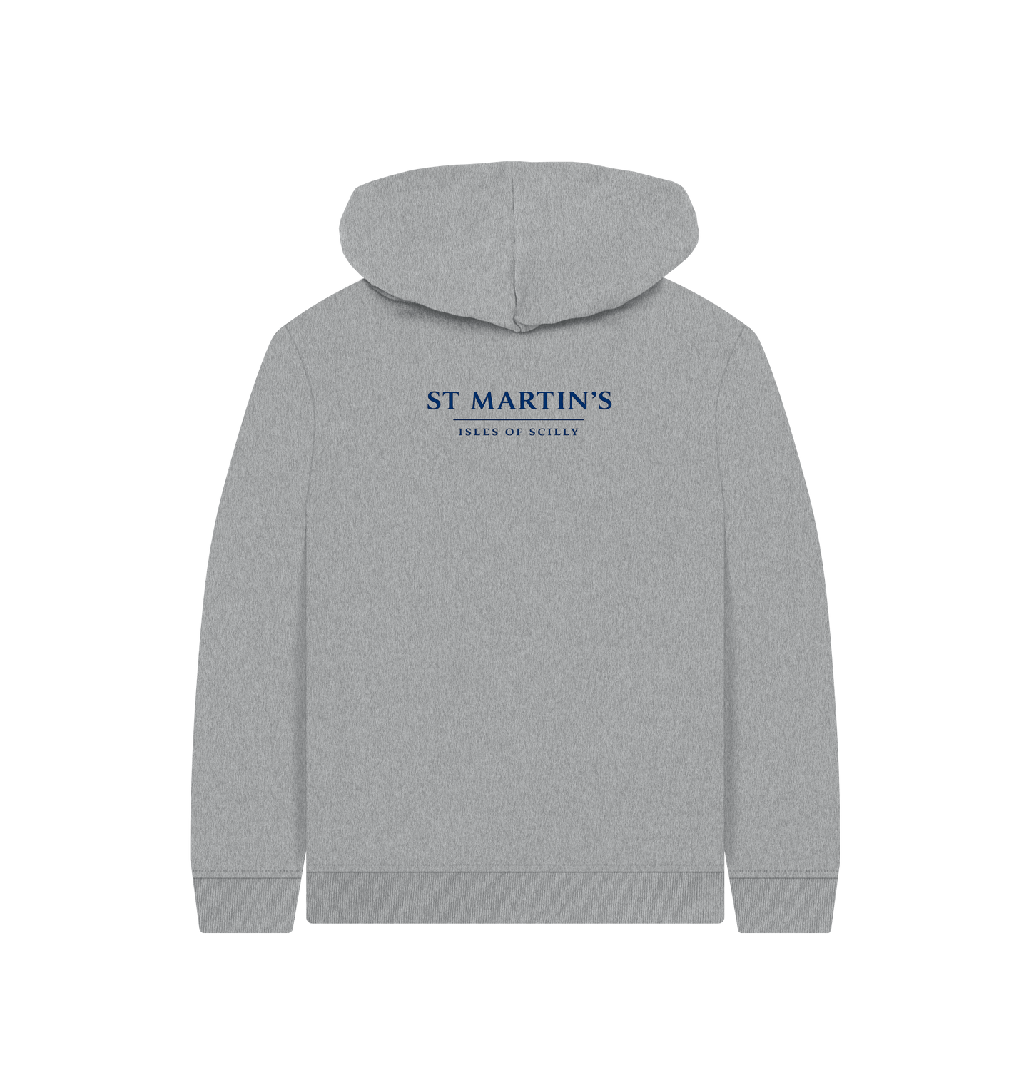 Athletic Grey Printed Kids Hoodie Back