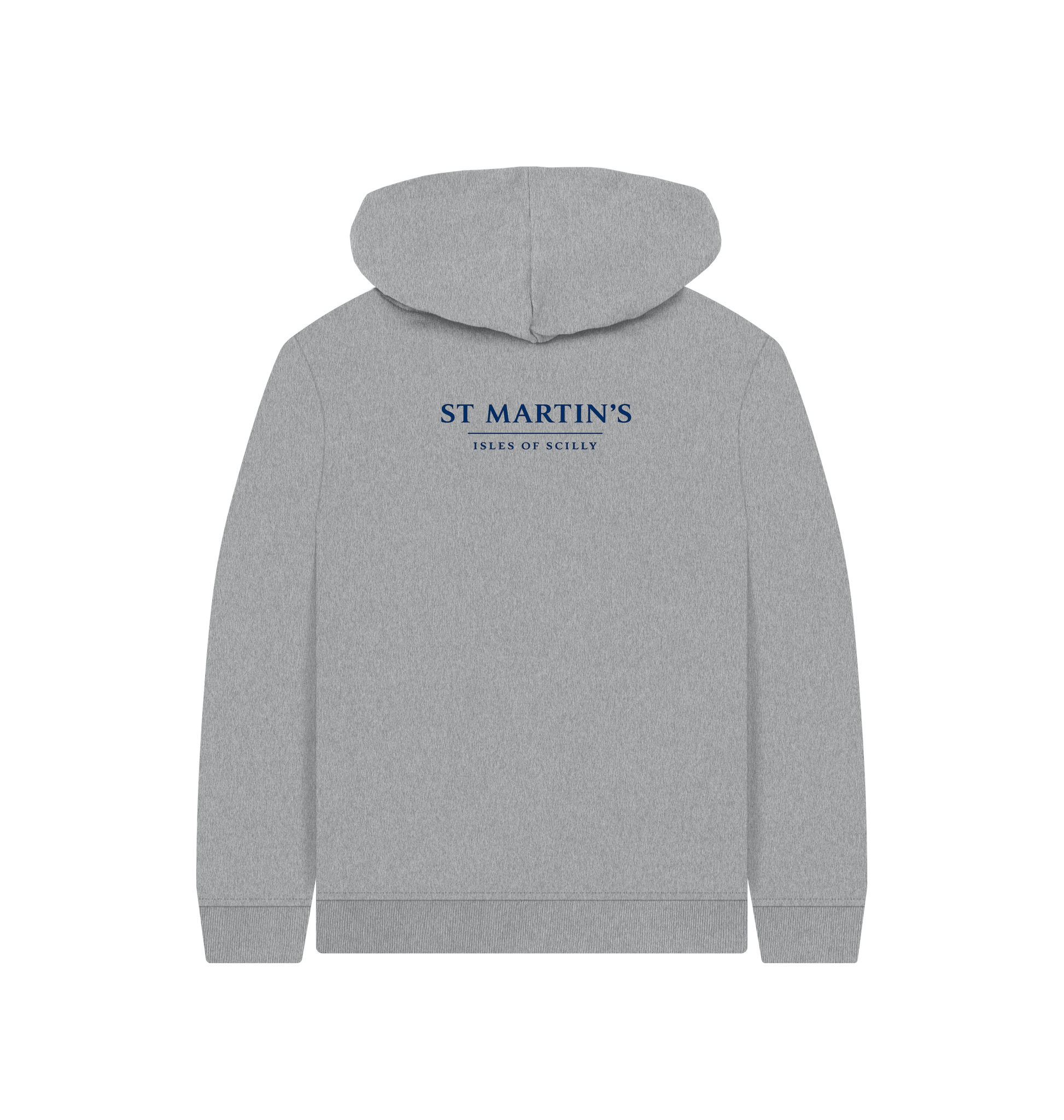 Athletic Grey Printed Kids Hoodie Back