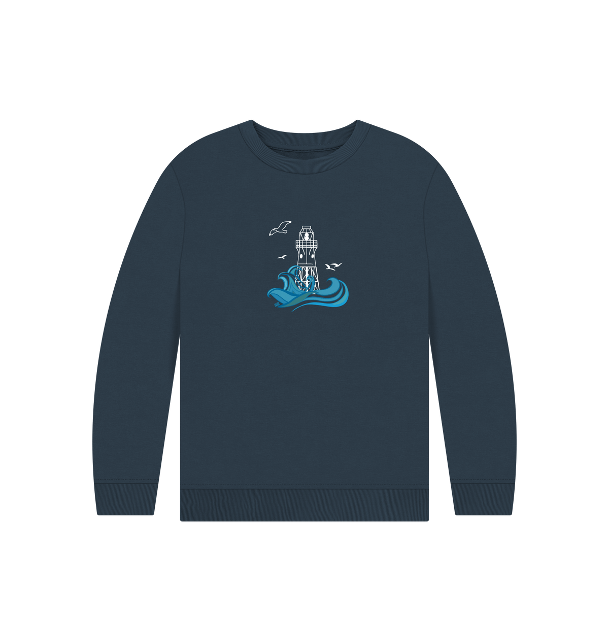 Navy Blue Printed Kids Jumper Front