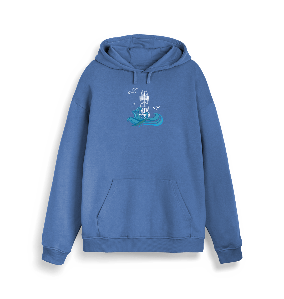 Bright Blue Peninnis Unisex Kangaroo Pocket Hoodie (plain back)