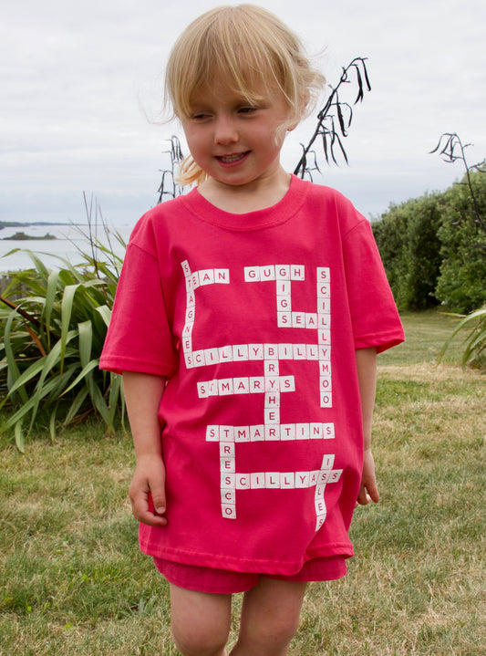 Kids' Scrabble Tee - Pink