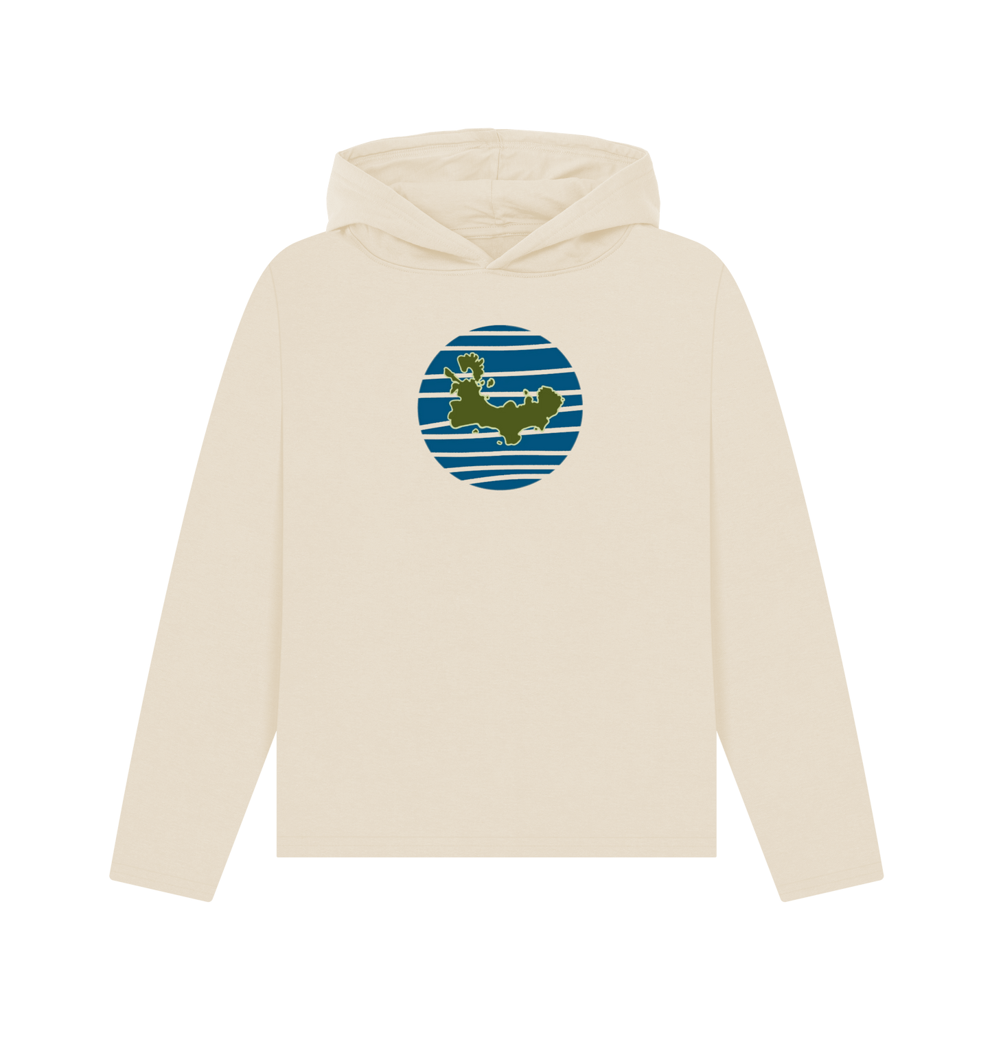 Oat Printed Hoody Front