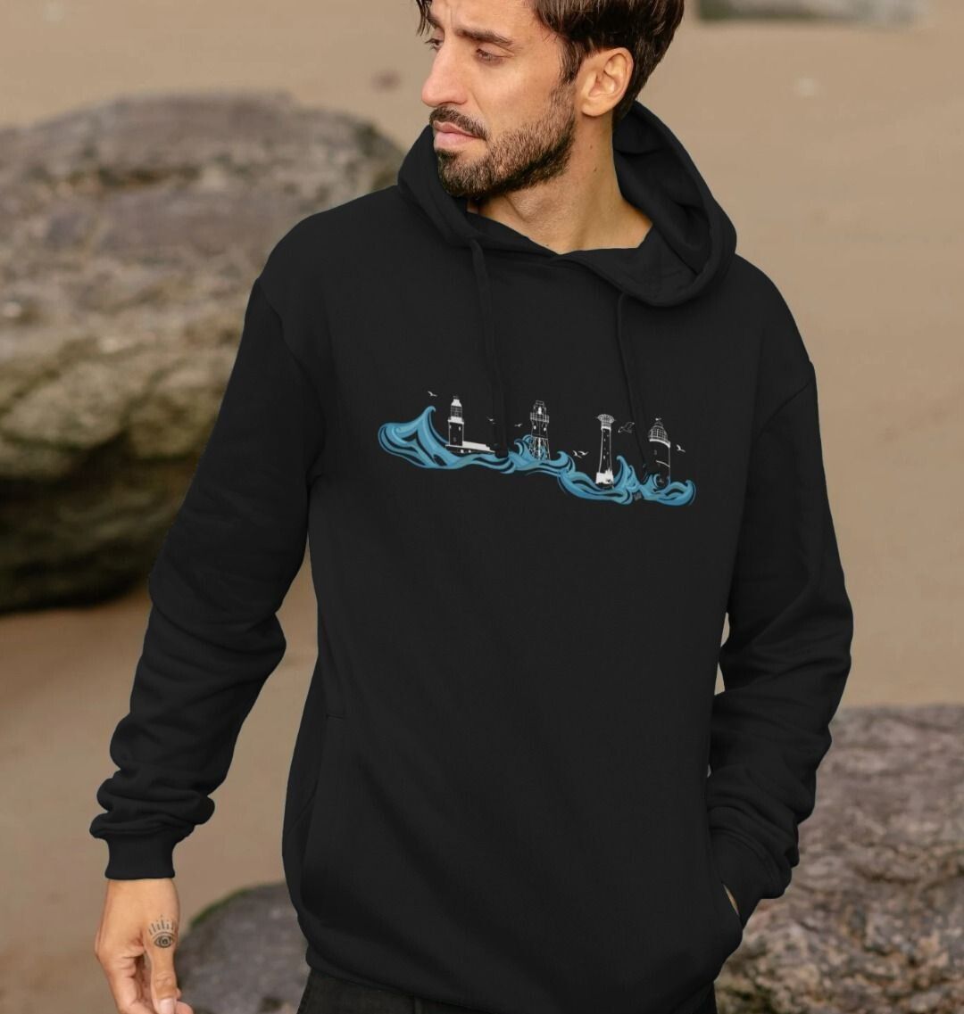 Lighthouses Men's Hoodie (without text)