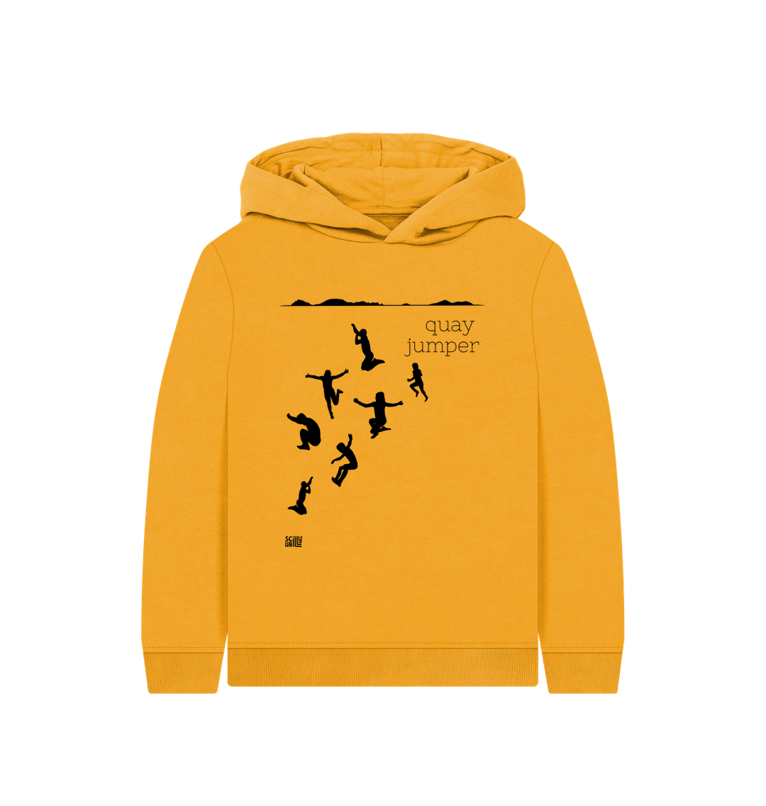 Mustard Printed Kids Hoodie