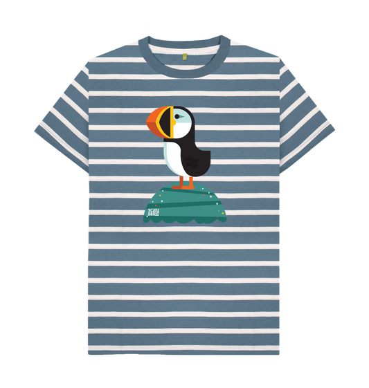 Blue Stripes Printed Premium T-Shirt