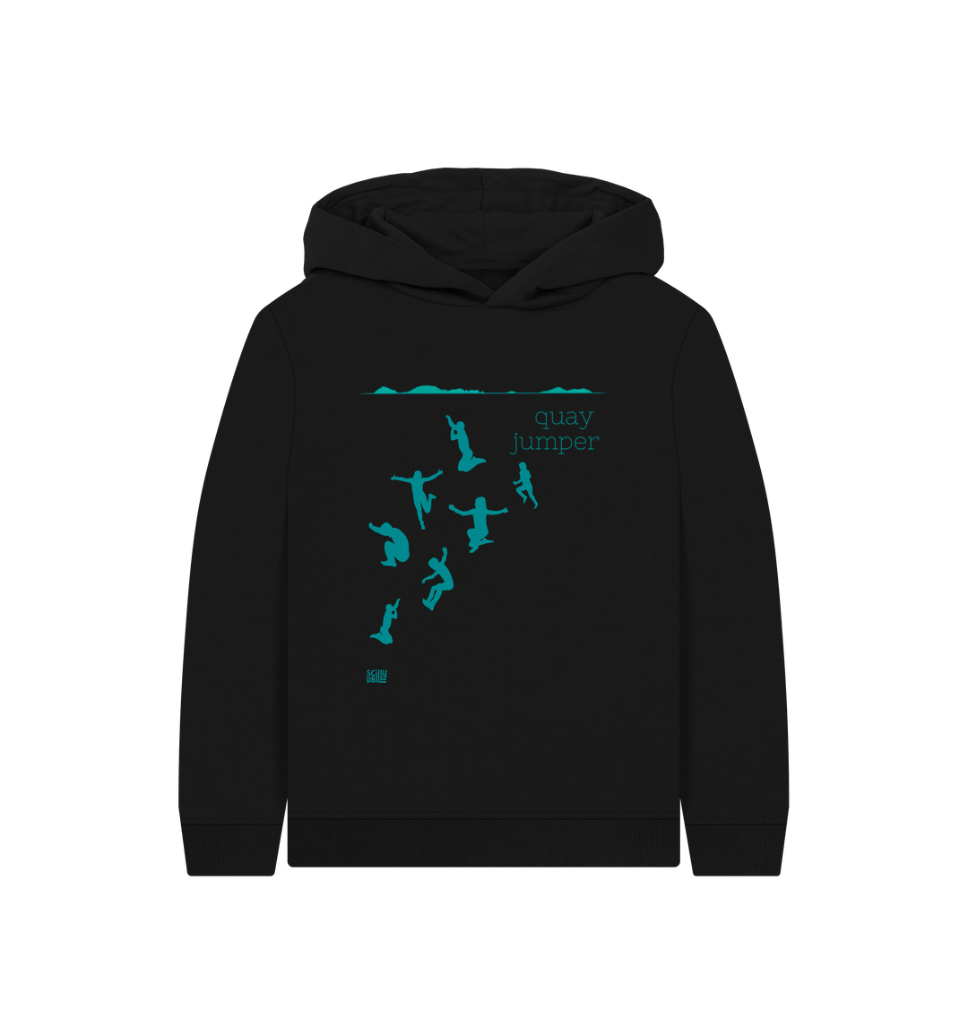 Black Printed Kids Hoodie