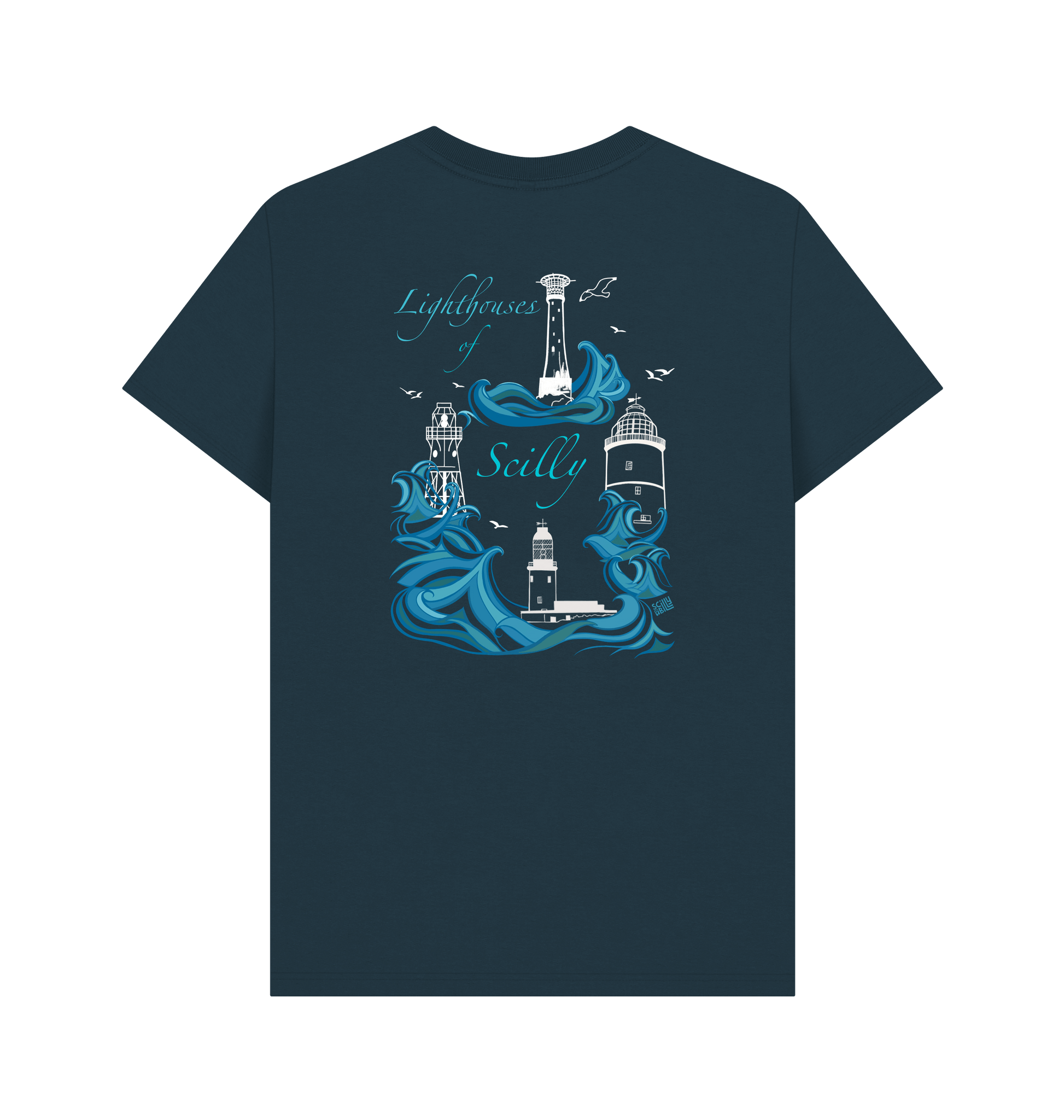 Denim Blue Printed T-shirt Back