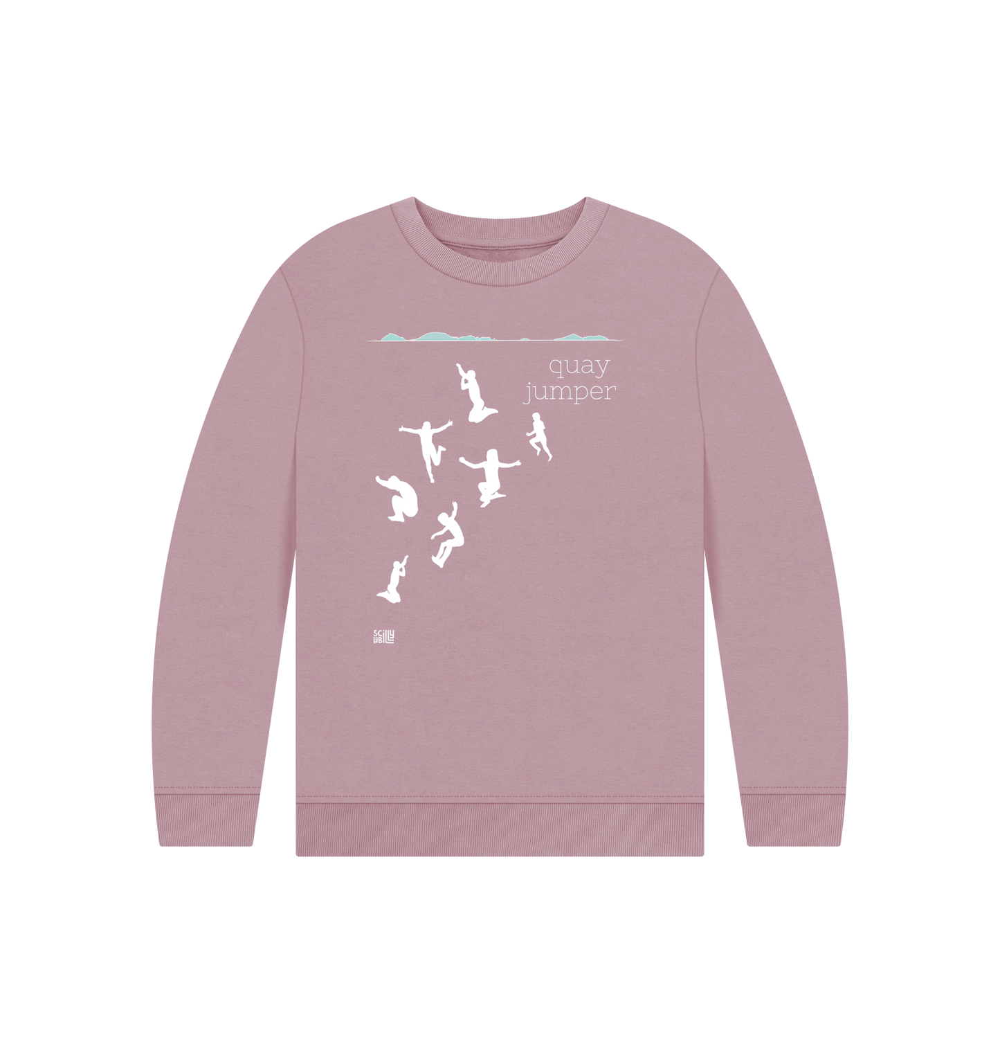 Mauve Printed Kids Jumper Front