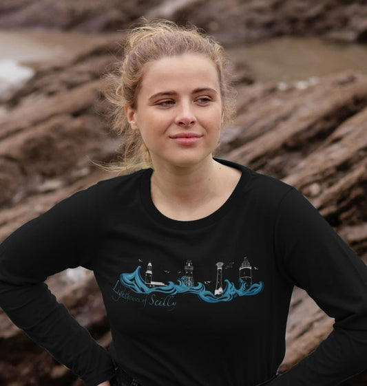 'Lighthouses of Scilly' Women’s Long Sleeved Tee