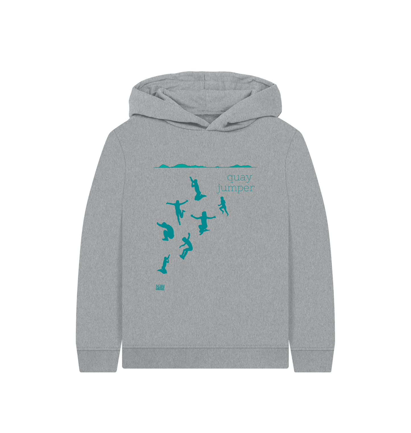 Athletic Grey Printed Kids Hoodie Front