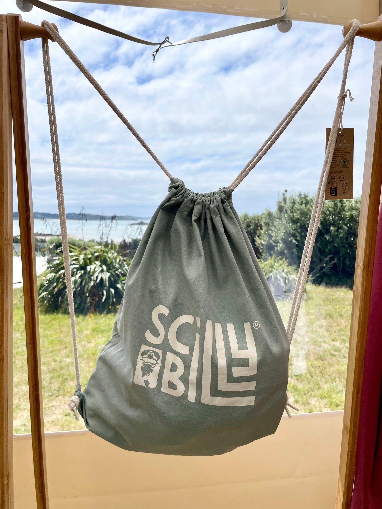 Scilly Billy Organic Cotton Gymsac - Dusty Green