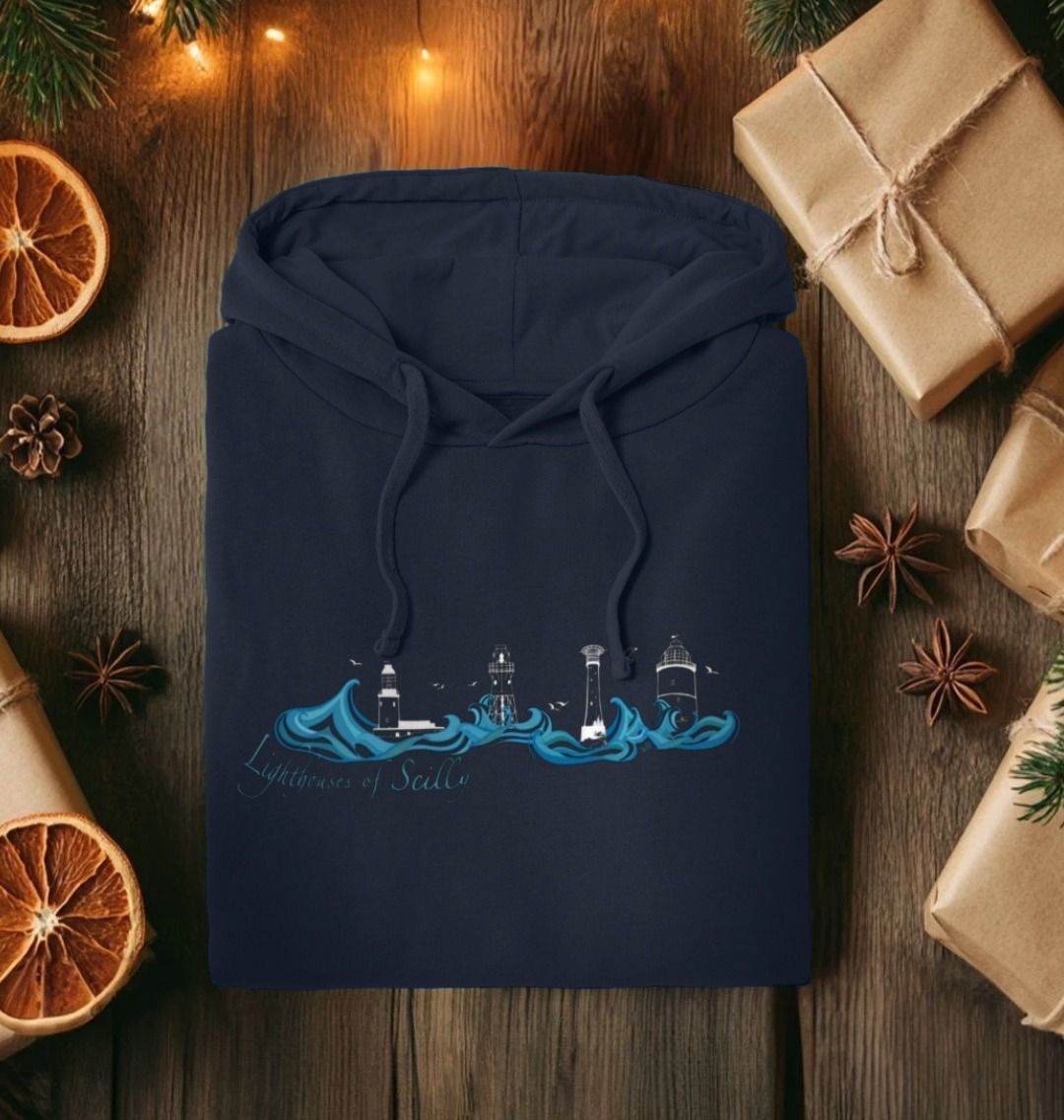 'Lighthouses of Scilly' Men's Hoodie